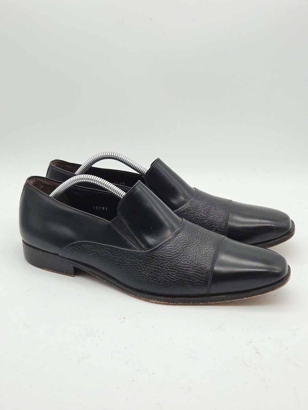 Mezlan Cap Toe Black Leather Loafers Dress Shoes Size Men's 10.5